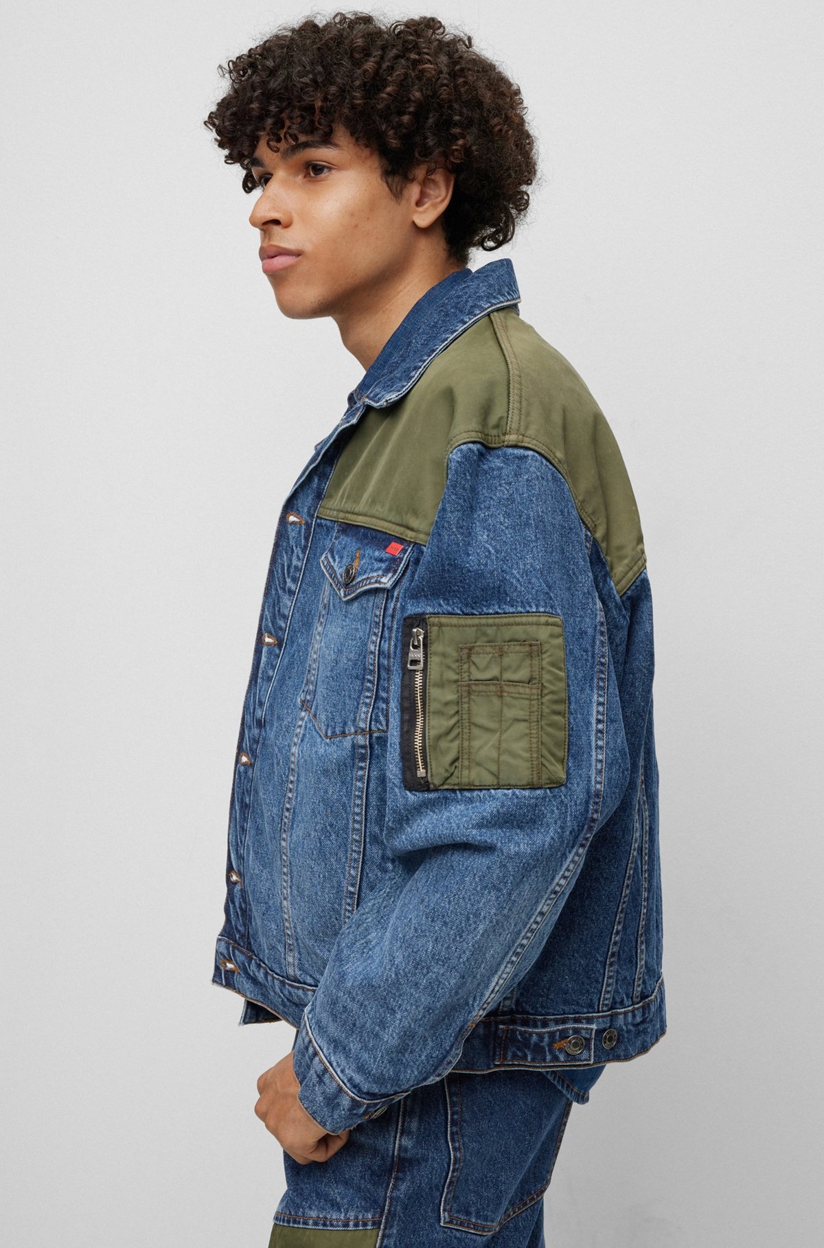 HYBRID RELAXED-FIT JACKET IN BLUE RIGID DENIM - 6