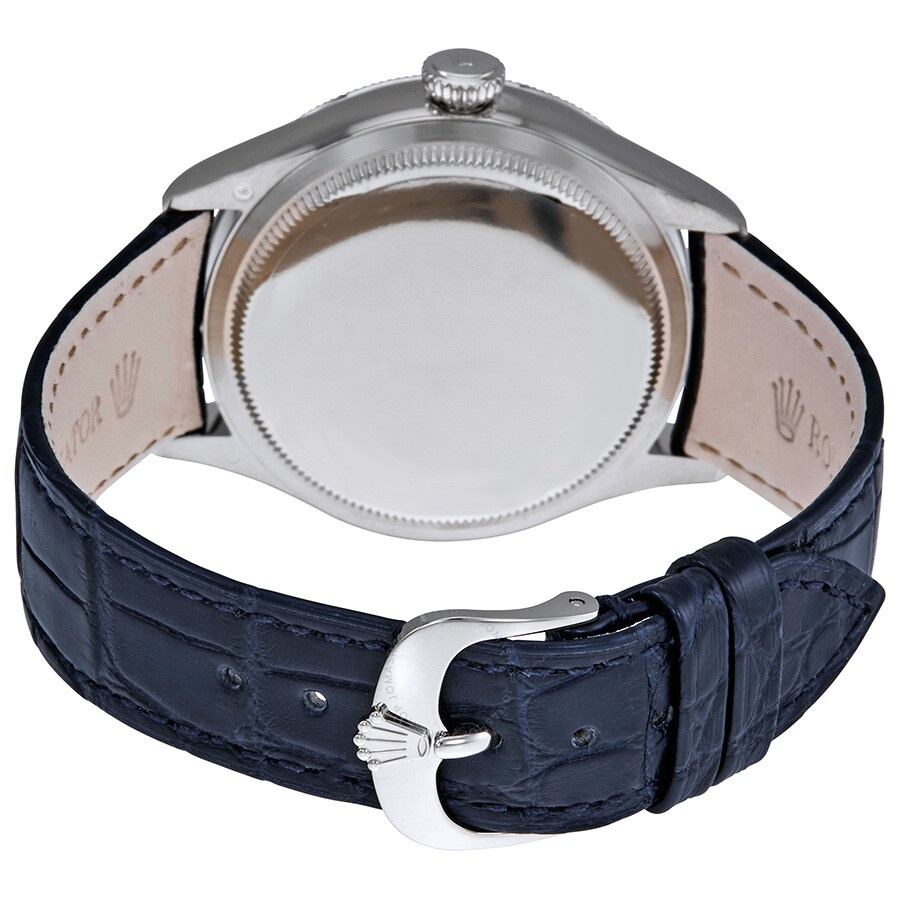 Rolex Cellini Blue Guilloche Dial Automatic Men's Leather Watch 50519BLSBLL - 3
