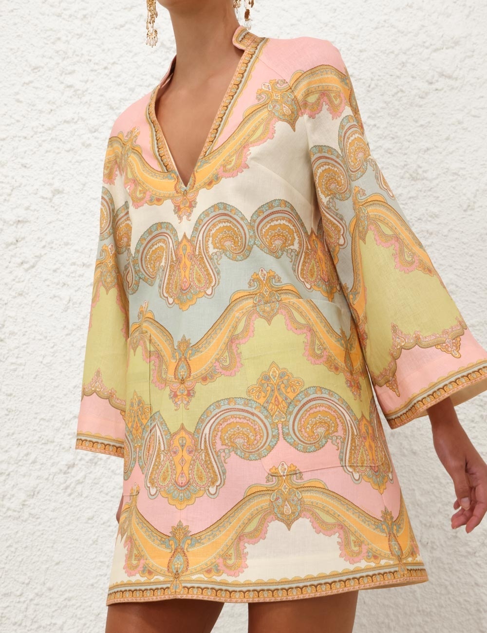 【関税込み】ZIMMERMANN マルチカラー Maxine ミニワンピース Zimmermann MAXINE TUNIC MINI DRESS | REVERSIBLE