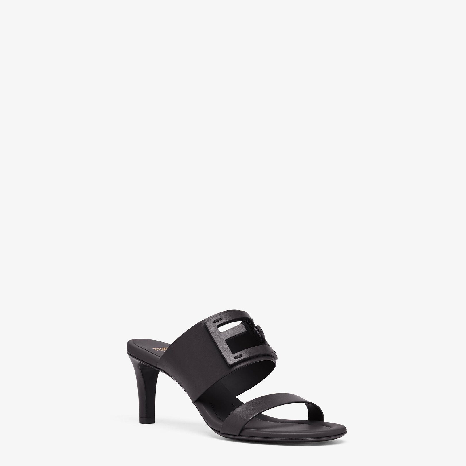 Black leather slides - 2