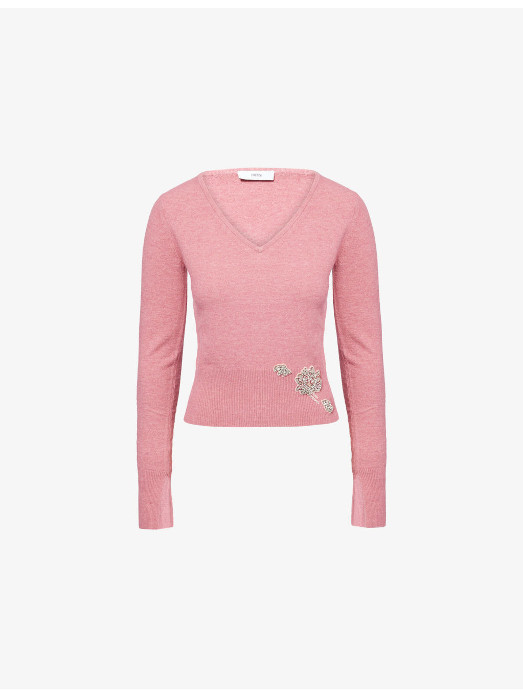Embellished Cropped Knitted Jumper - 1
