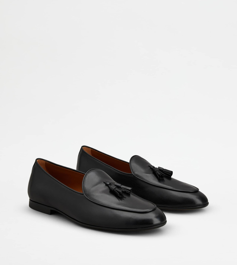 LOAFERS WITH TASSELS IN LEATHER - BLACK 2