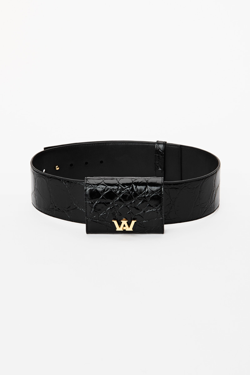 W CARDHOLDER BELT IN CROC LEATHER 1