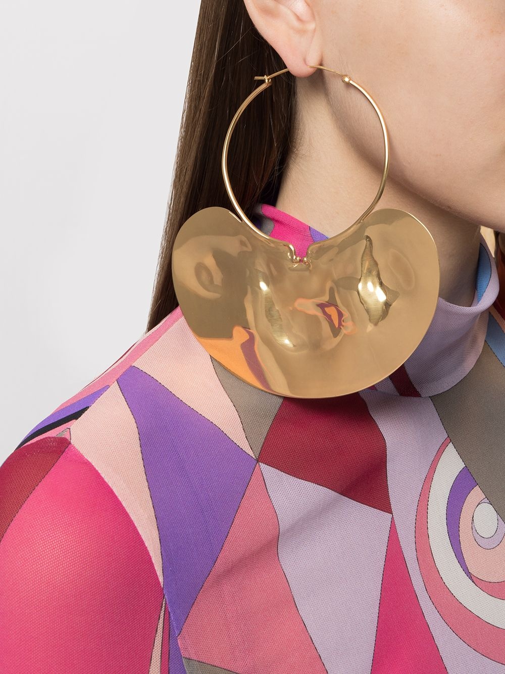 large hammered hoop earrings - 2