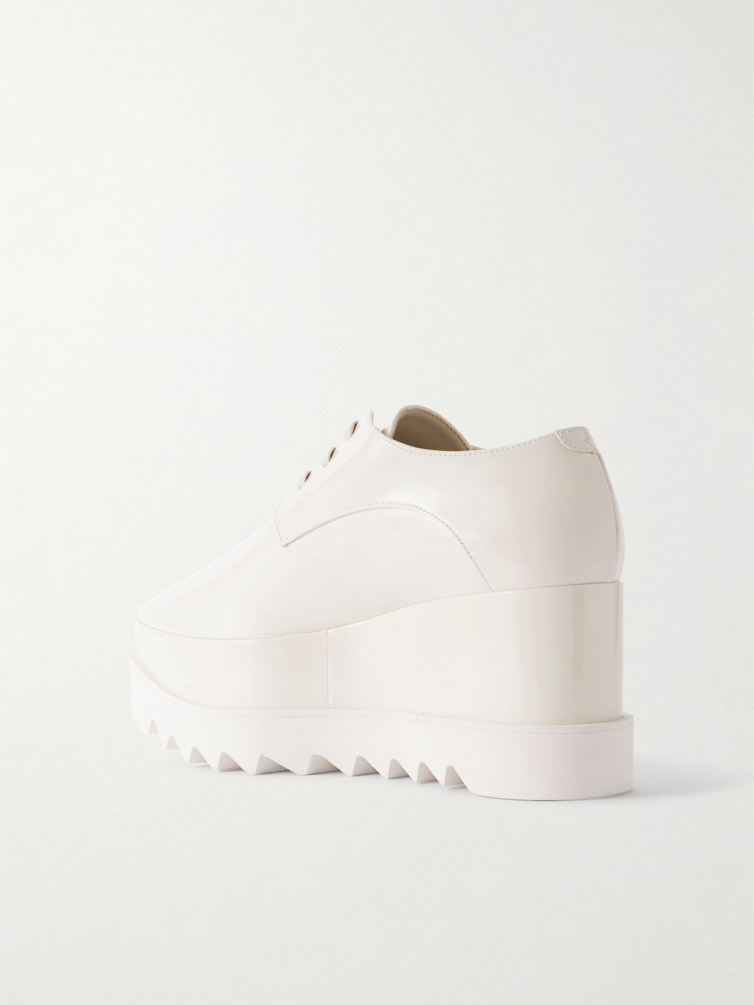 Elyse vegetarian patent-leather platform brogues Ivory - 3