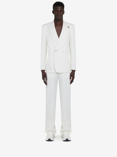 Alexander McQueen Men's Half Shawl Collar Double-breasted Jacket in Soft White outlook