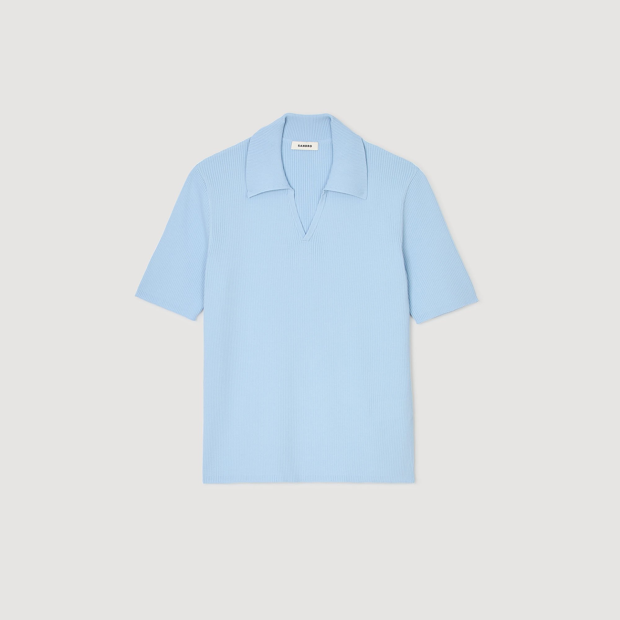 RIB KNIT POLO SHIRT - 6