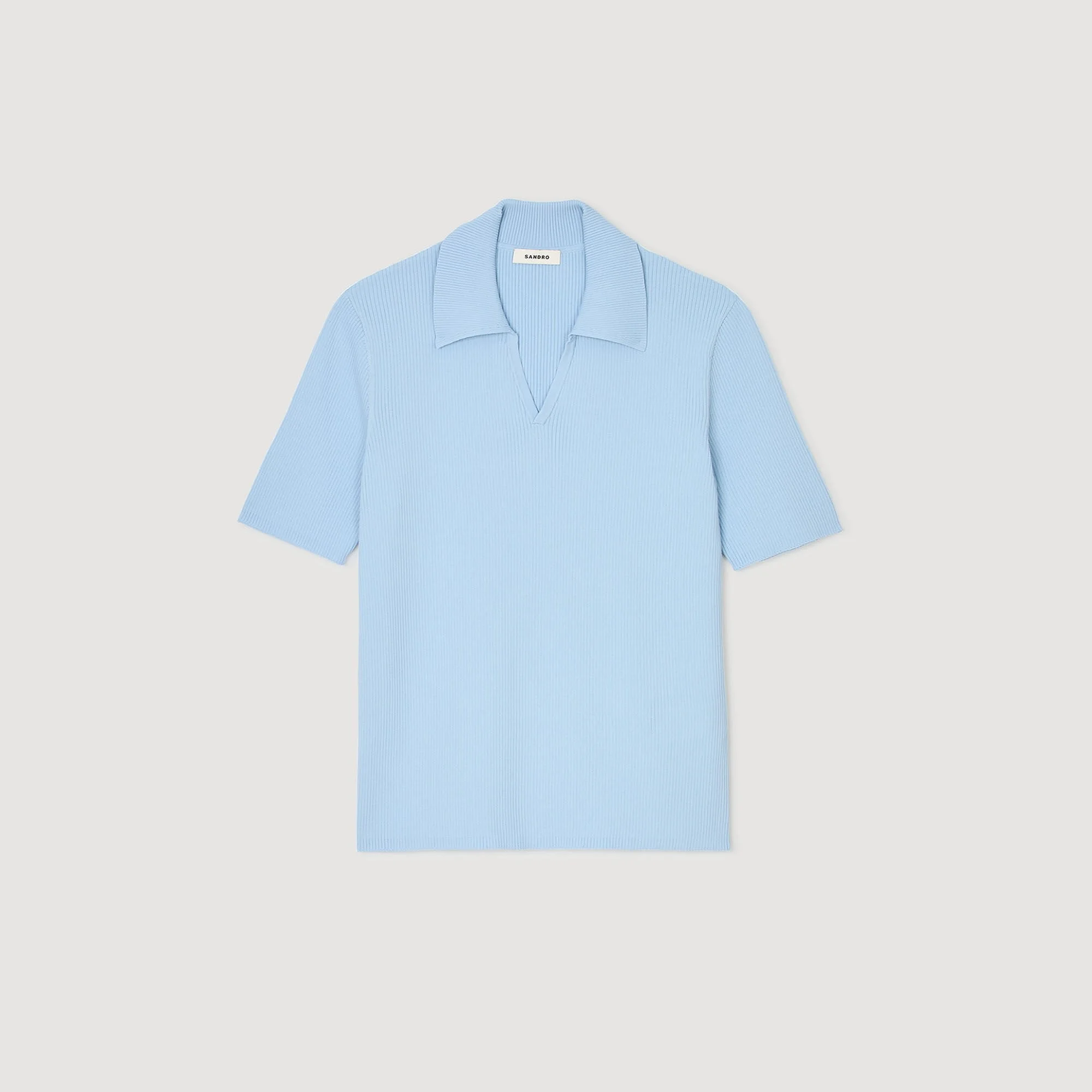 RIB KNIT POLO SHIRT - 1