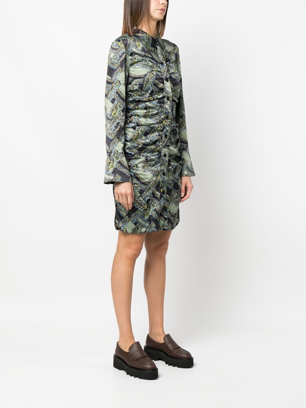 paisley-print button-up dress - 3