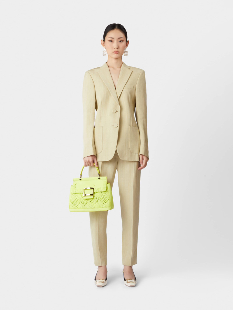 Roger Vivier Viv' Cabas Foulard Metal Buckle Bag in Suede outlook