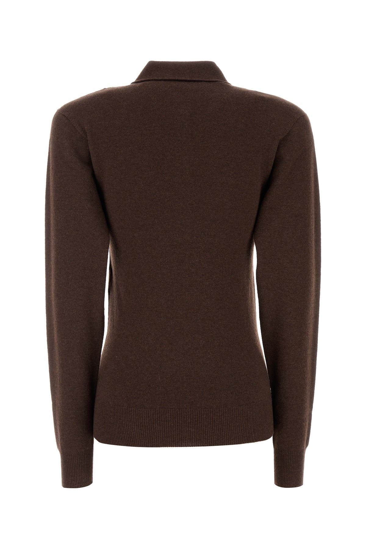 Brown cashmere blend polo shirt - 2