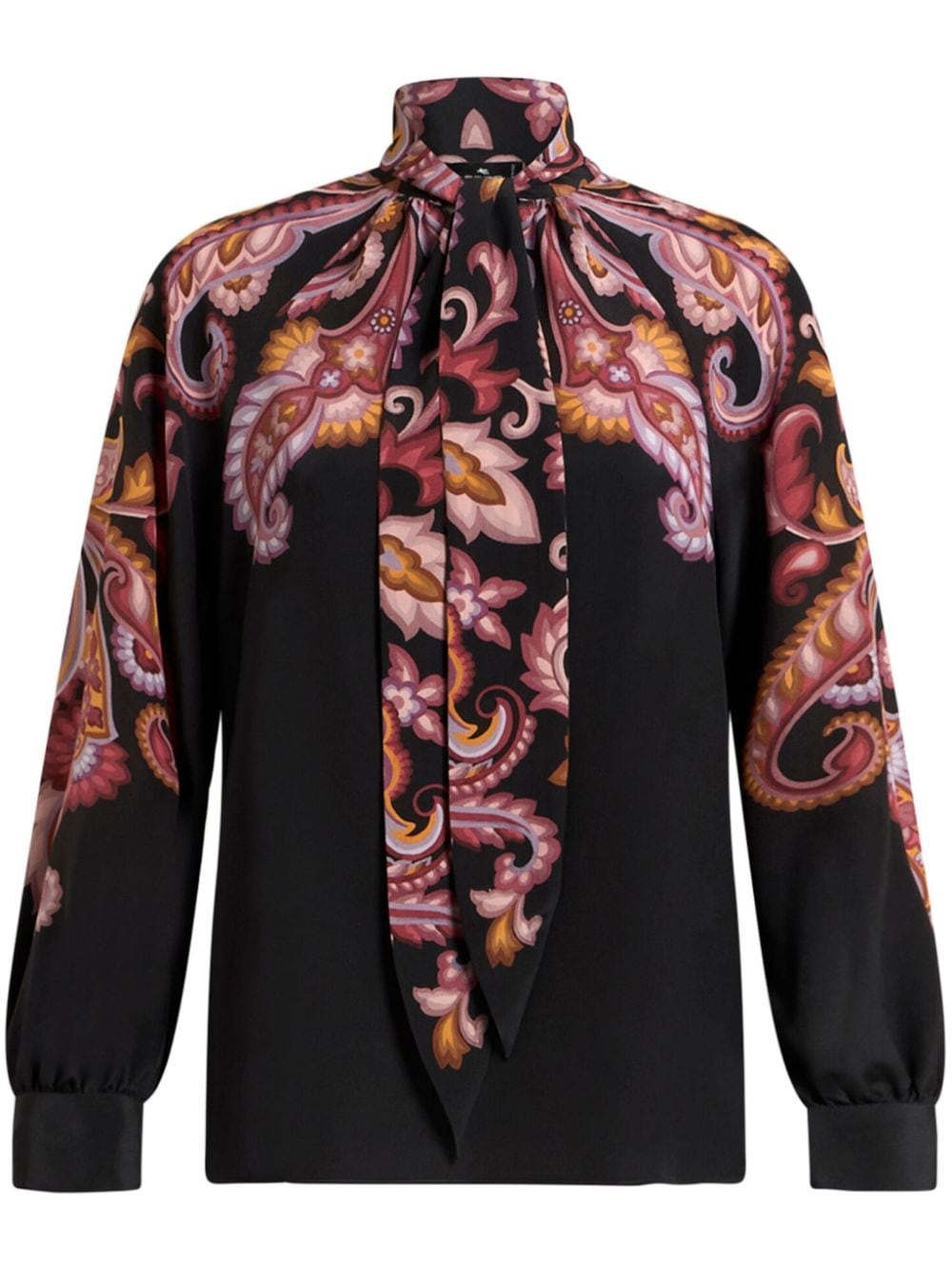 printed crepe de chine blouse - 1