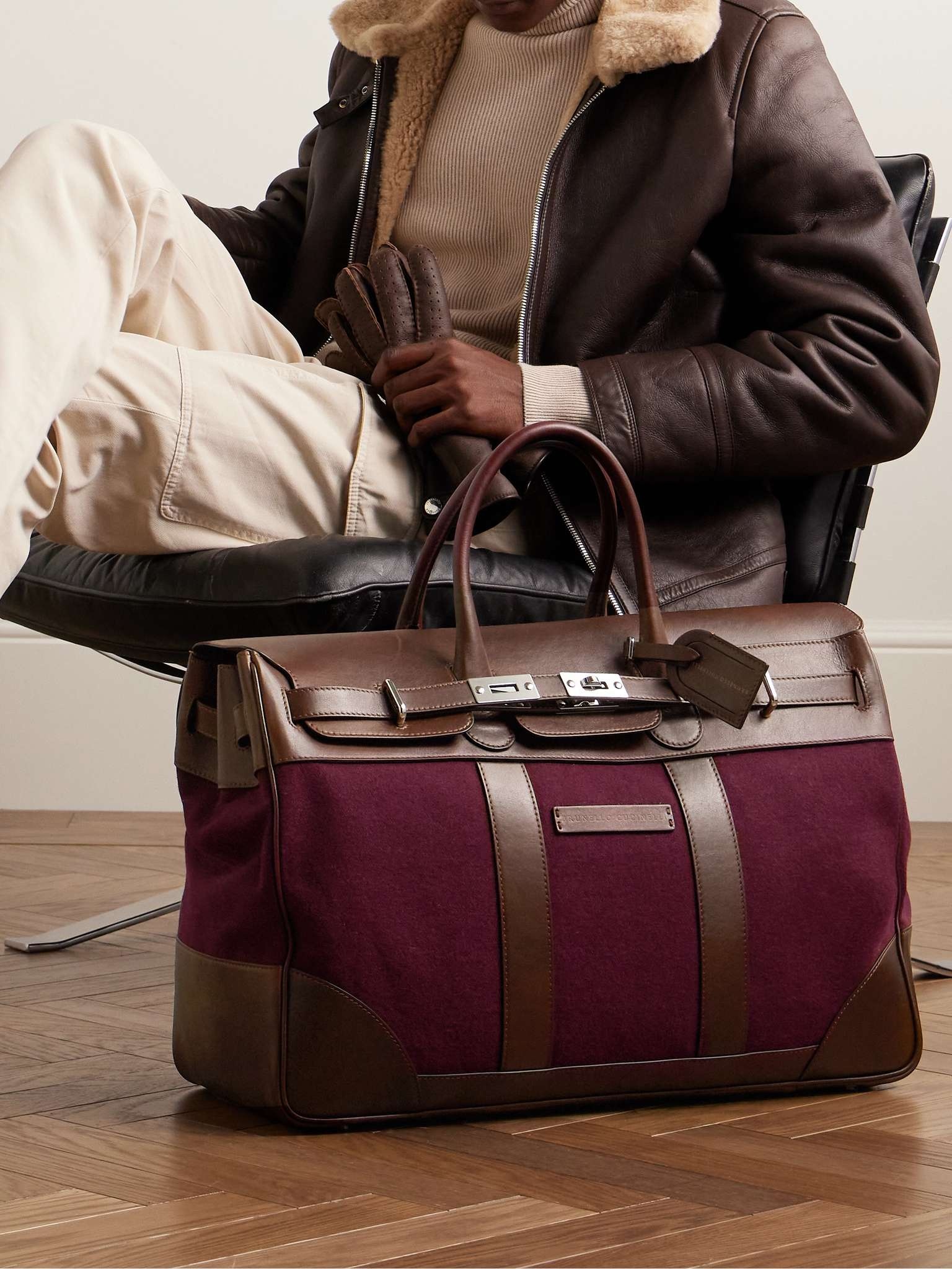 Leather and Flannel Holdall - 2