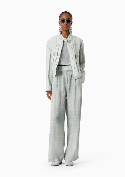 GIORGIO ARMANI Denim Collection cotton, linen and lurex blouson outlook