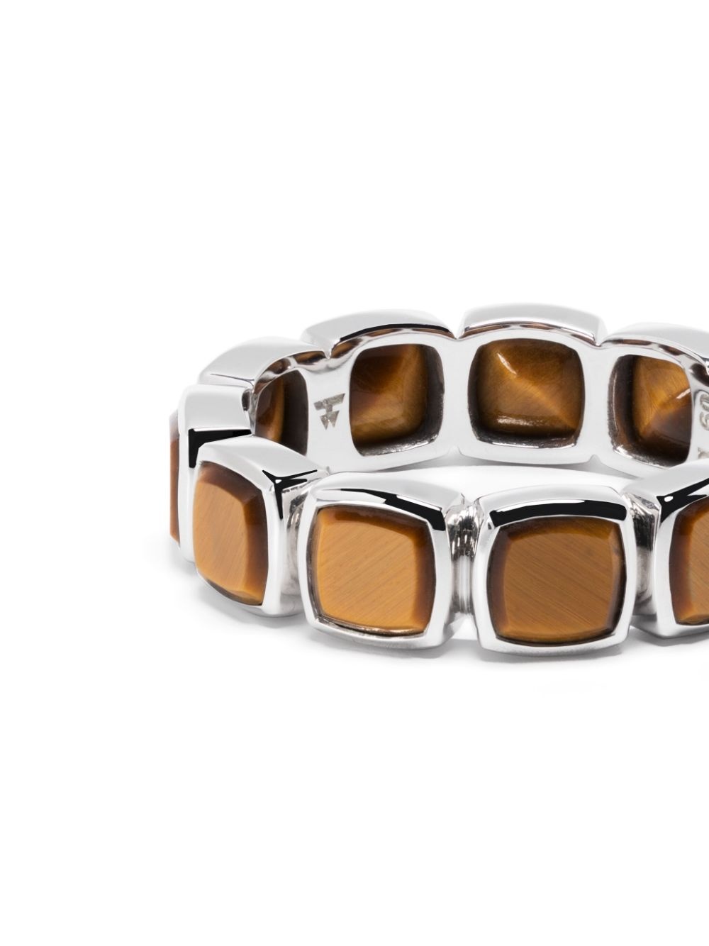sterling silver cushion tiger eye ring - 3