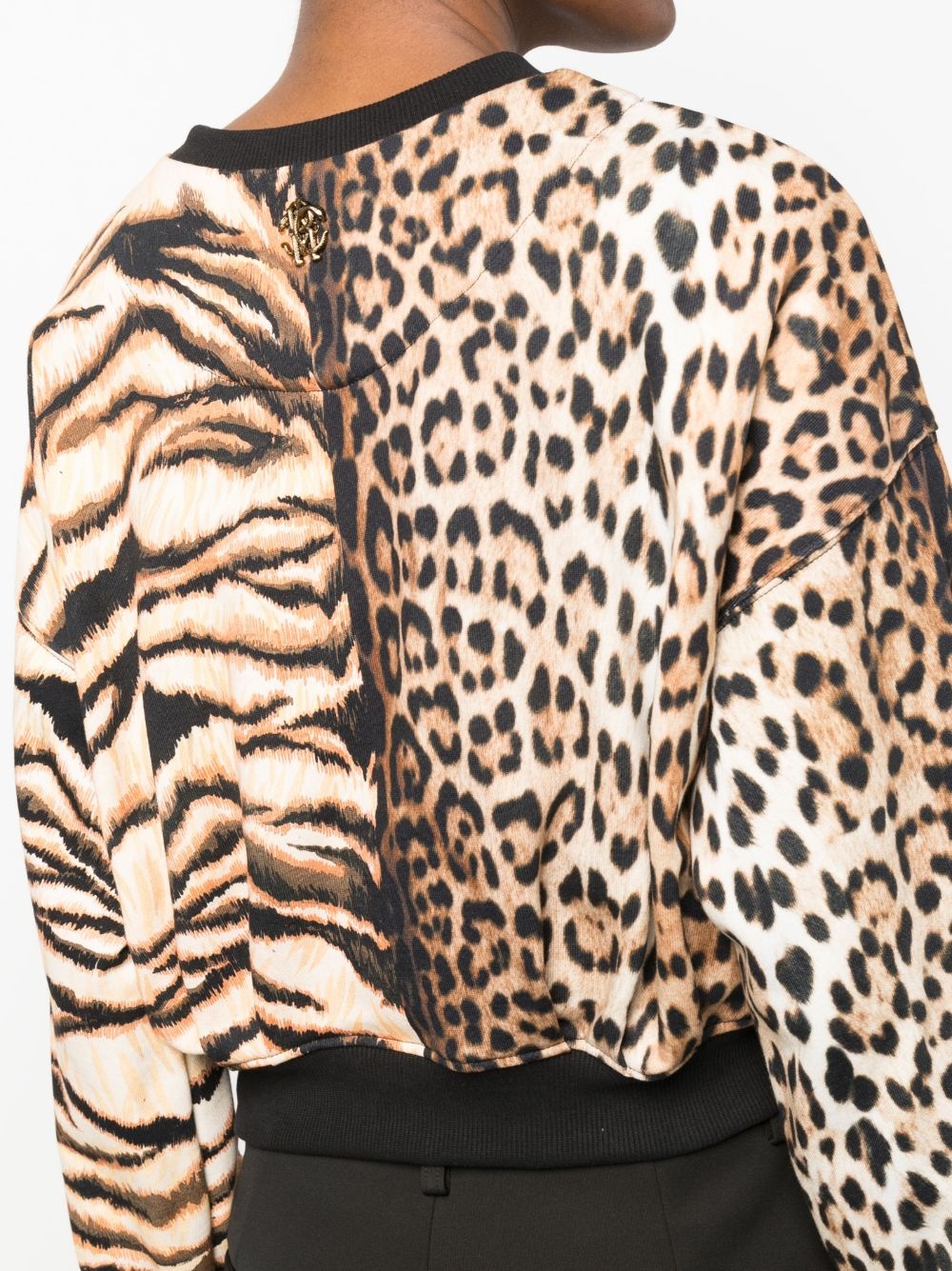 animal-print long-sleeve blouse - 5