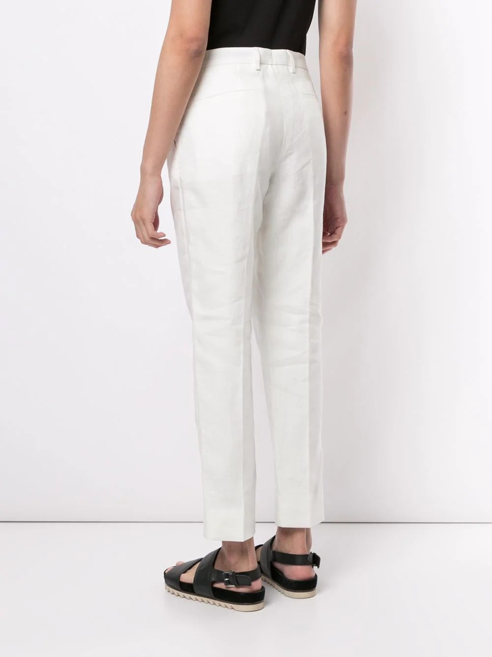 cropped linen trousers - 4