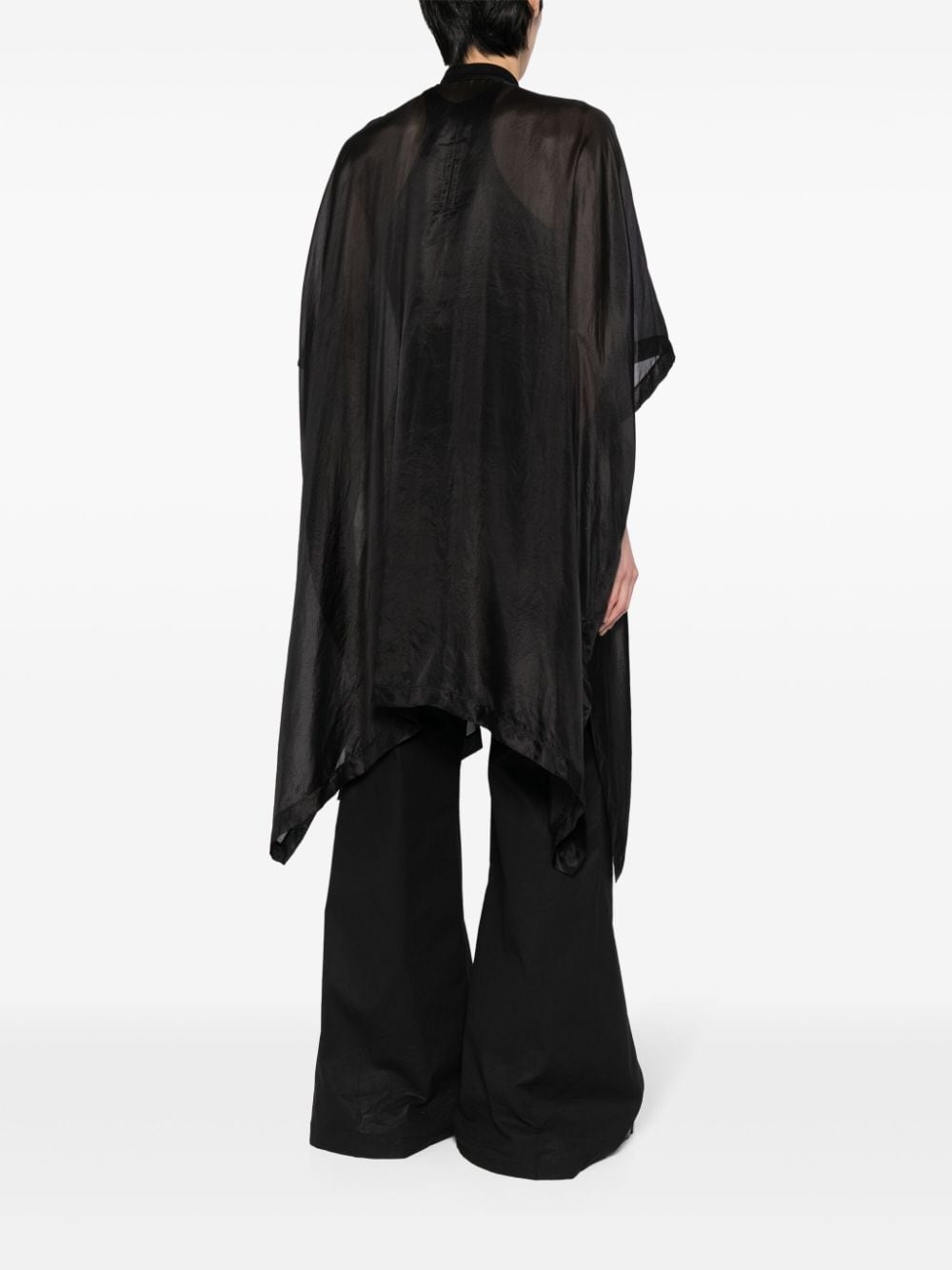 asymmetric silk-habotai coat - 4