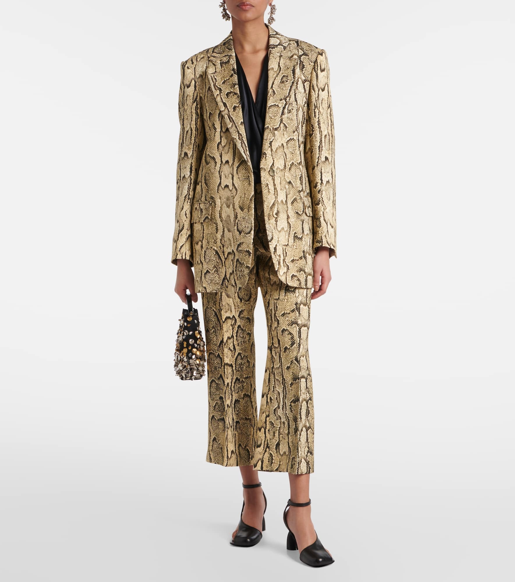 Snake-effect flared pants - 2