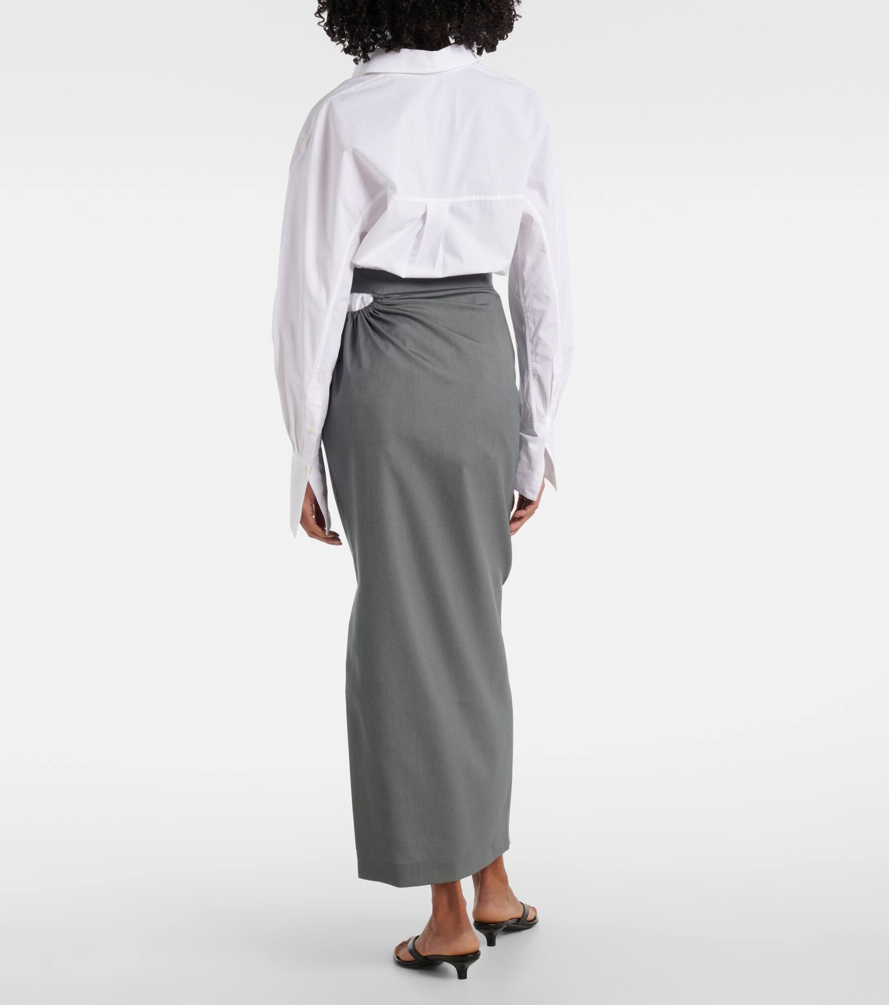 Wool and silk maxi skirt - 3