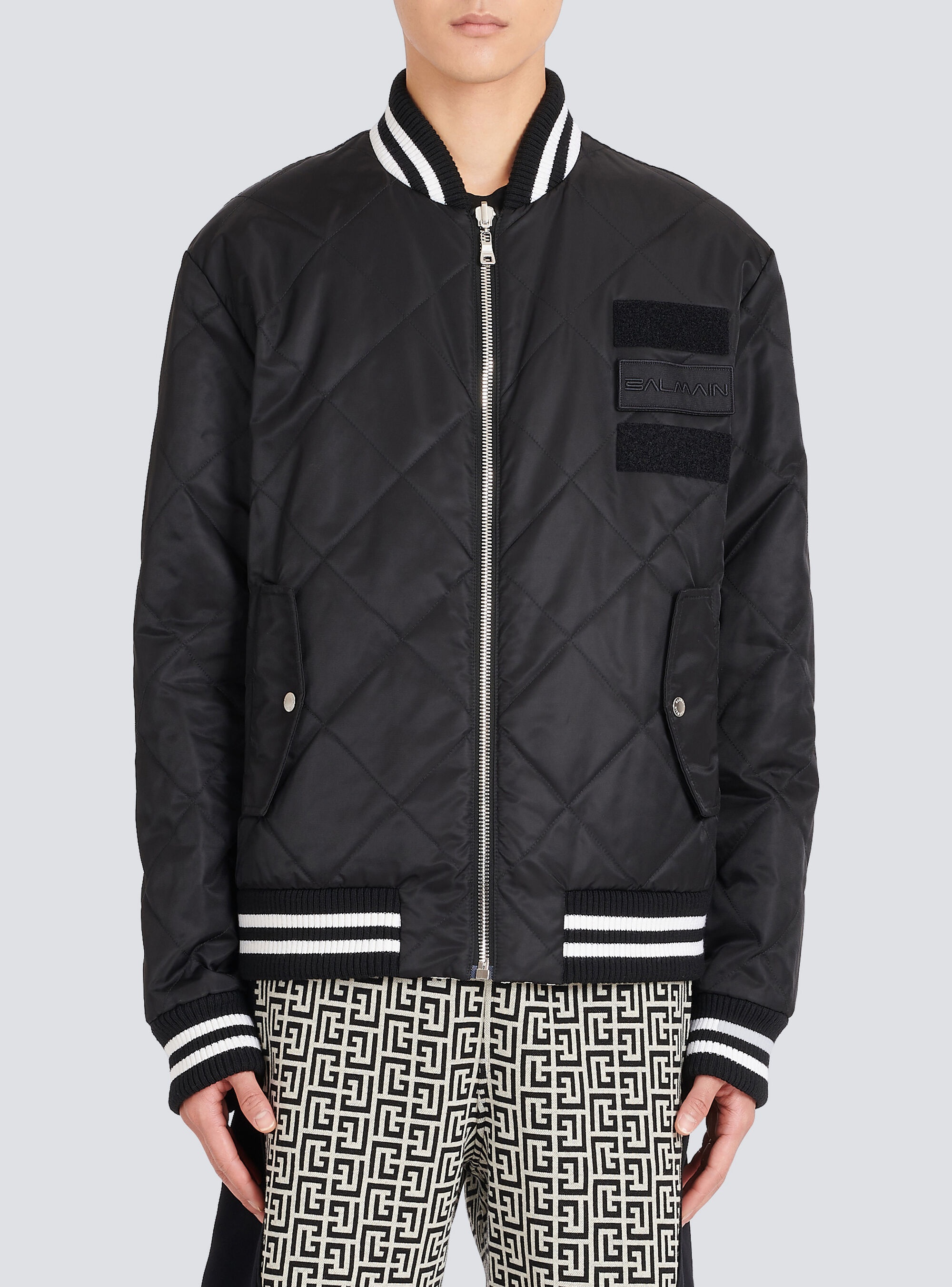 Reversible nylon bomber jacket with maxi monogram - 6