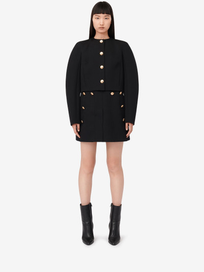 Alexander McQueen Women's Cocoon Sleeve Military Jacket in Black outlook