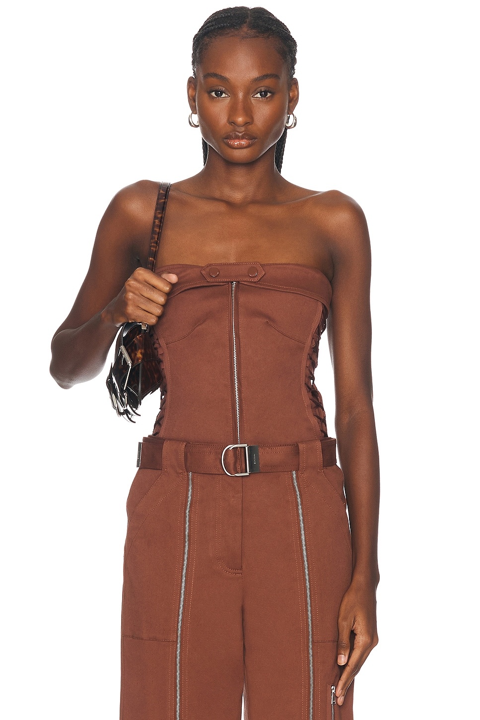 Sasha Zip Up Bustier Top - 1