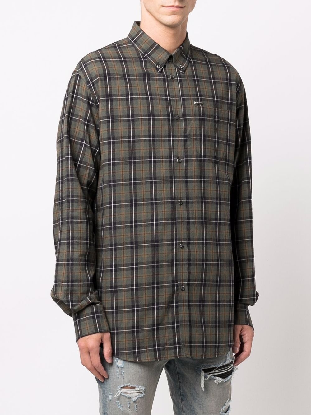 check pattern cotton shirt - 3