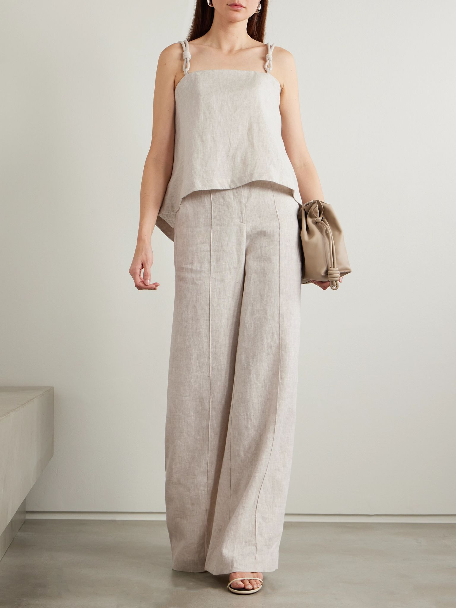 Encontrarte linen wide-leg pants Off-white - 2