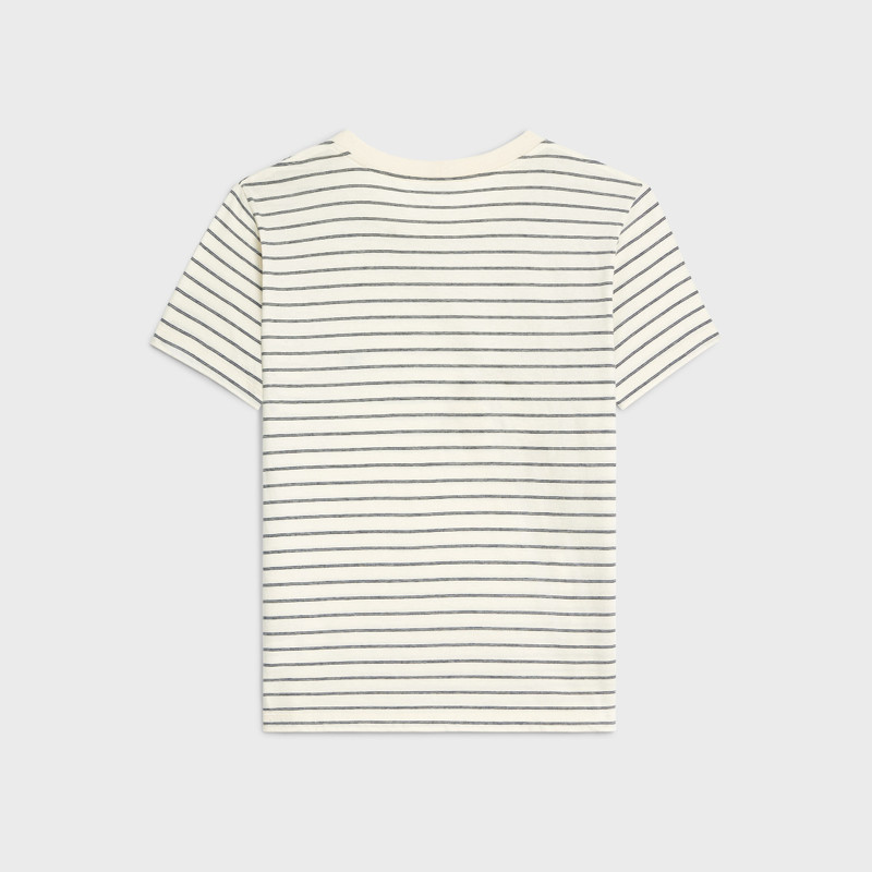 CELINE regular triomphe T-shirt in striped jersey outlook