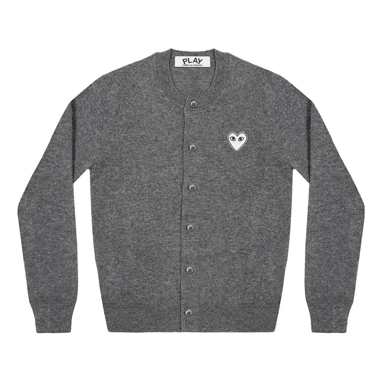 (WMNS) COMME des GARCONS PLAY Cardigan White Emblem 'Grey' AZ-N065-051-1 - 1