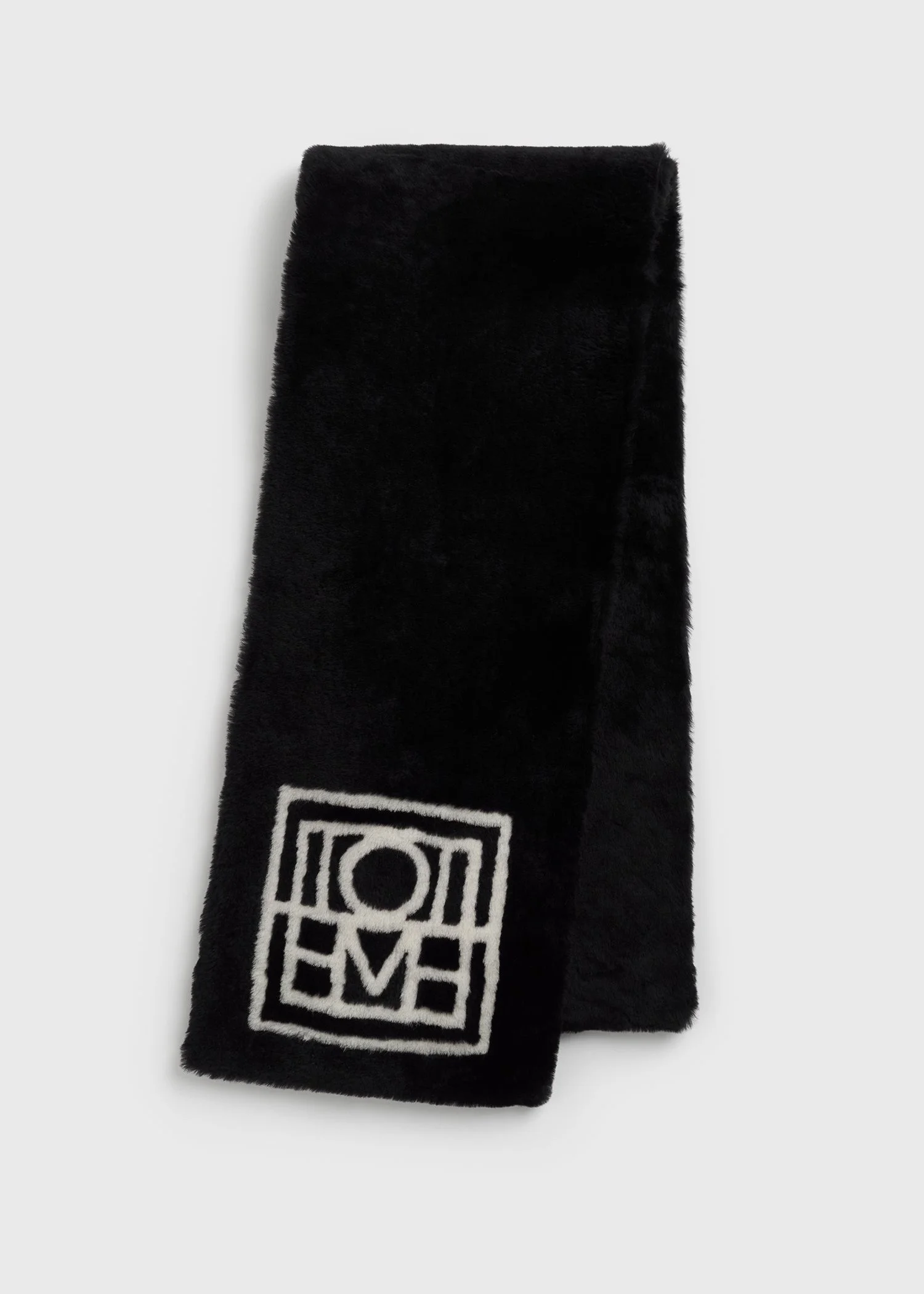 Monogram shearling scarf black - 1