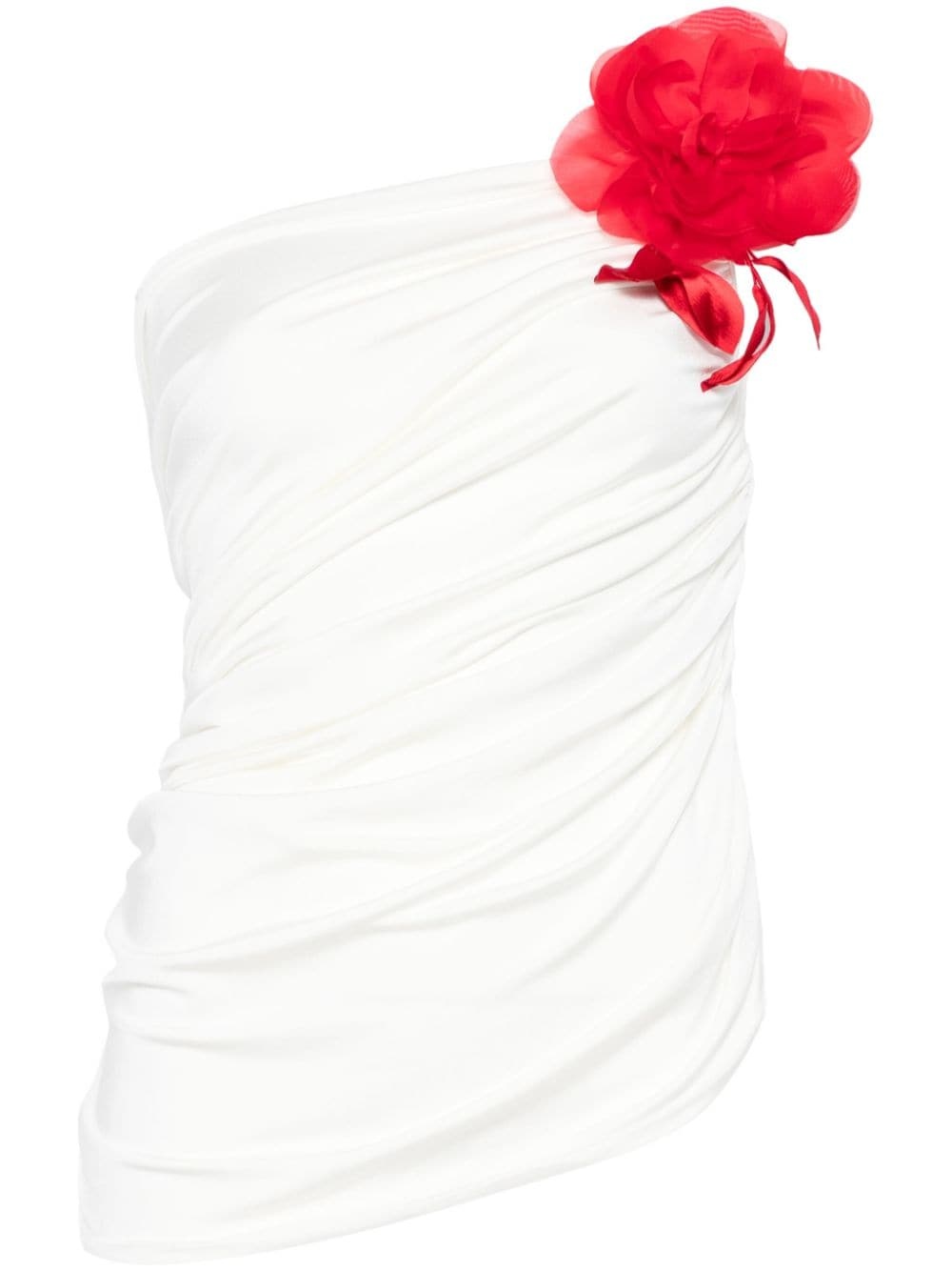 one-shoulder draped top - 1