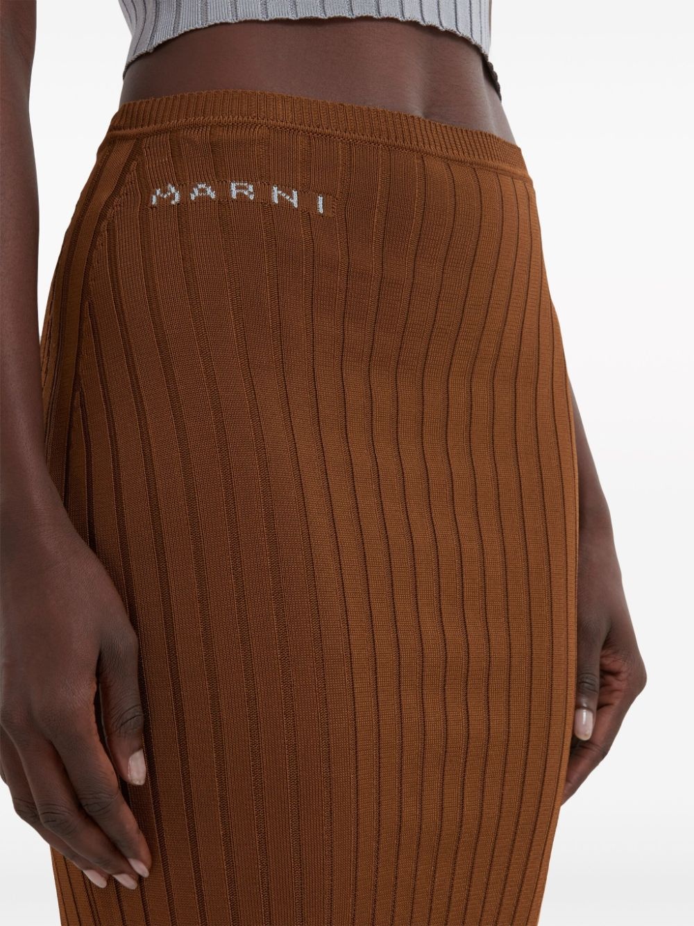 ribbed-knit maxi skirt - 5