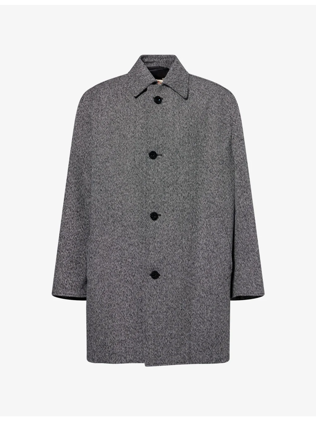 Point Collar Wool-Blend Coat - 1