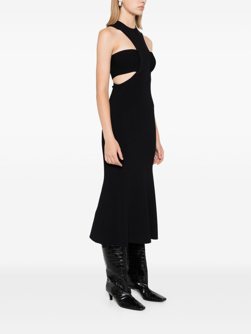 Slashed Harness rib-knit dress - 3