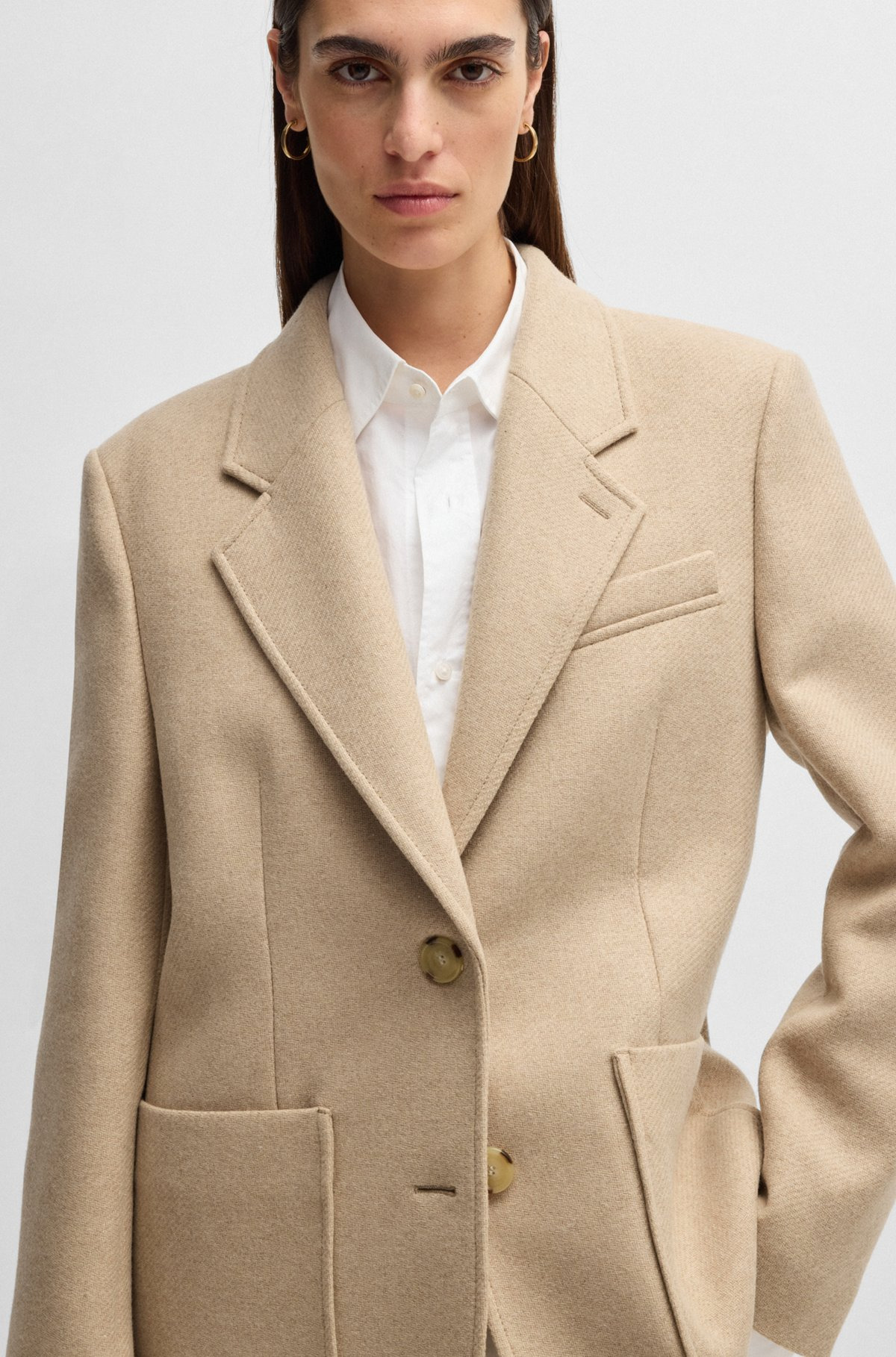 OVERSIZE-FIT BLAZER IN MELANGE WOOL - 6