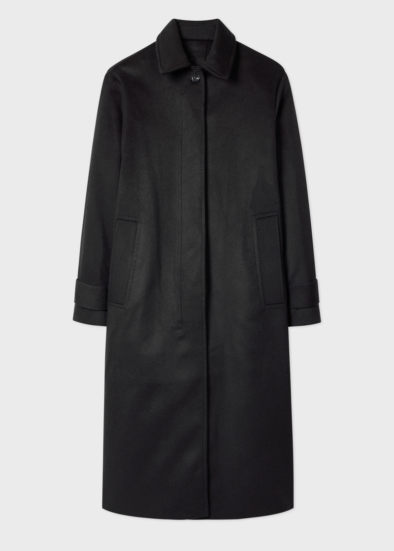 Women's Navy Wool-Cashmere Blend Back-Button Coat 1