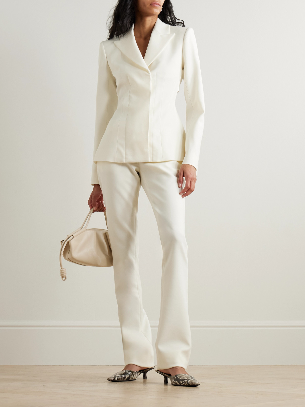 Satin-trimmed Wool-blend Twill Blazer - 2