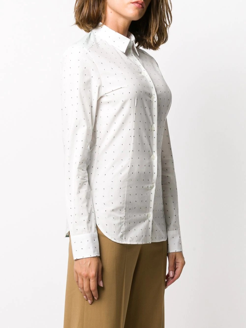 number-print cotton shirt - 3