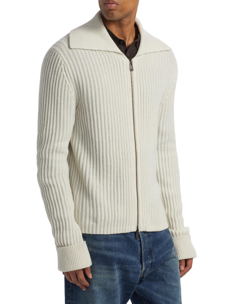 Men's Geoff Stretch-Cashmere Full-Zip Jacket - Stucco 4