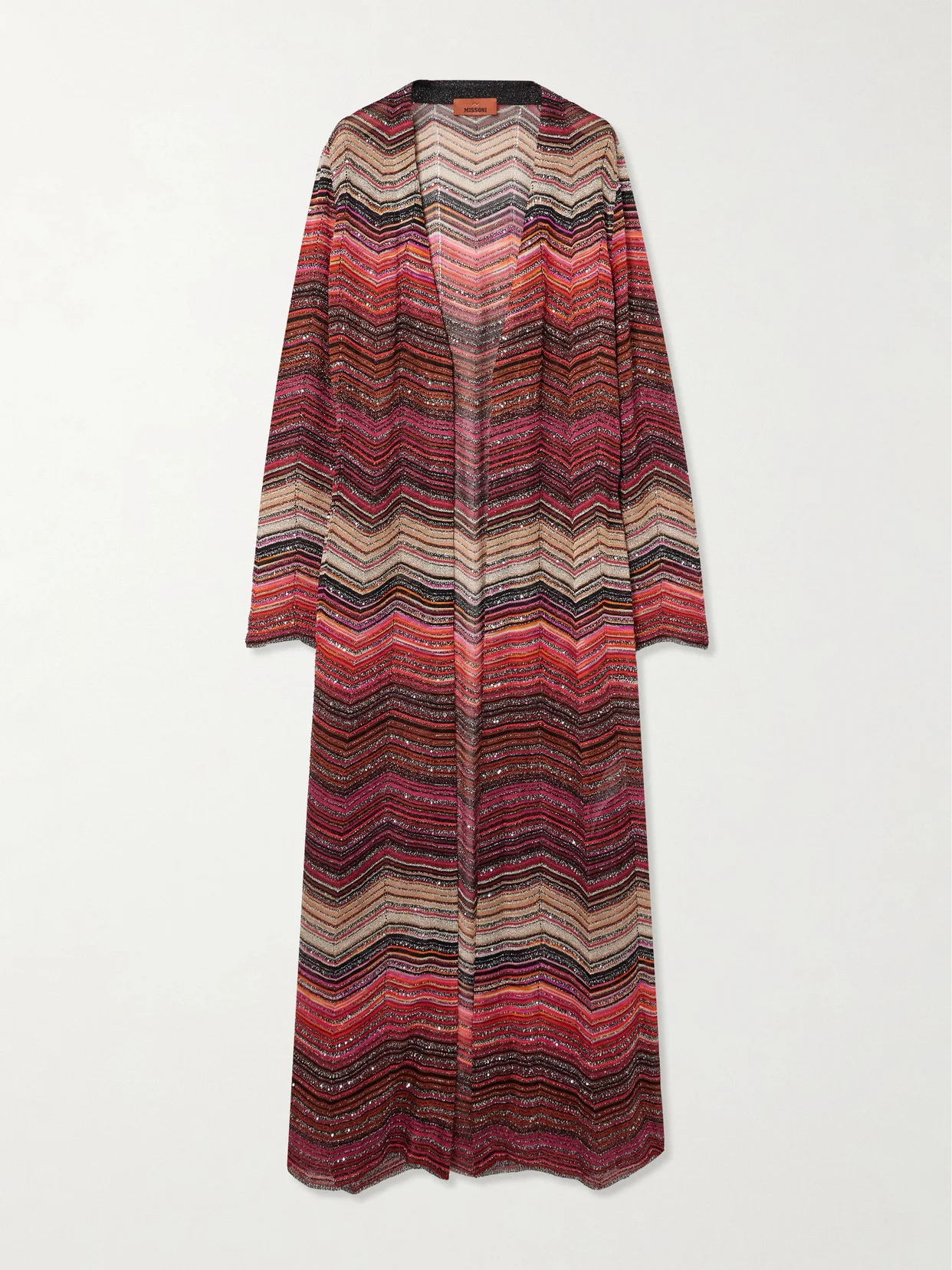 Mare Sequined Striped Metallic Crochet-knit Cardigan - 1