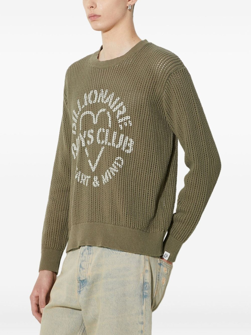 BILLIONAIRE BOYS CLUB heart-logo knit sweater outlook