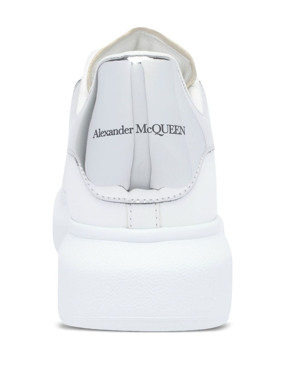 metallic-panel leather sneakers - 4