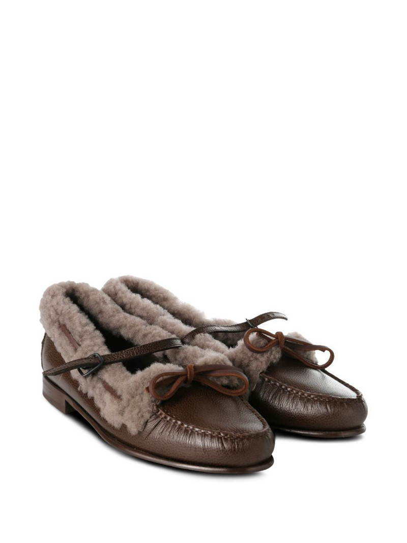 HEREU shearling-trim loafers outlook