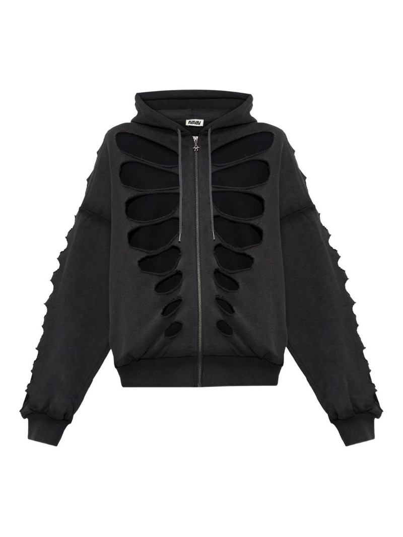 Shoulderless cut-out hoodie 1