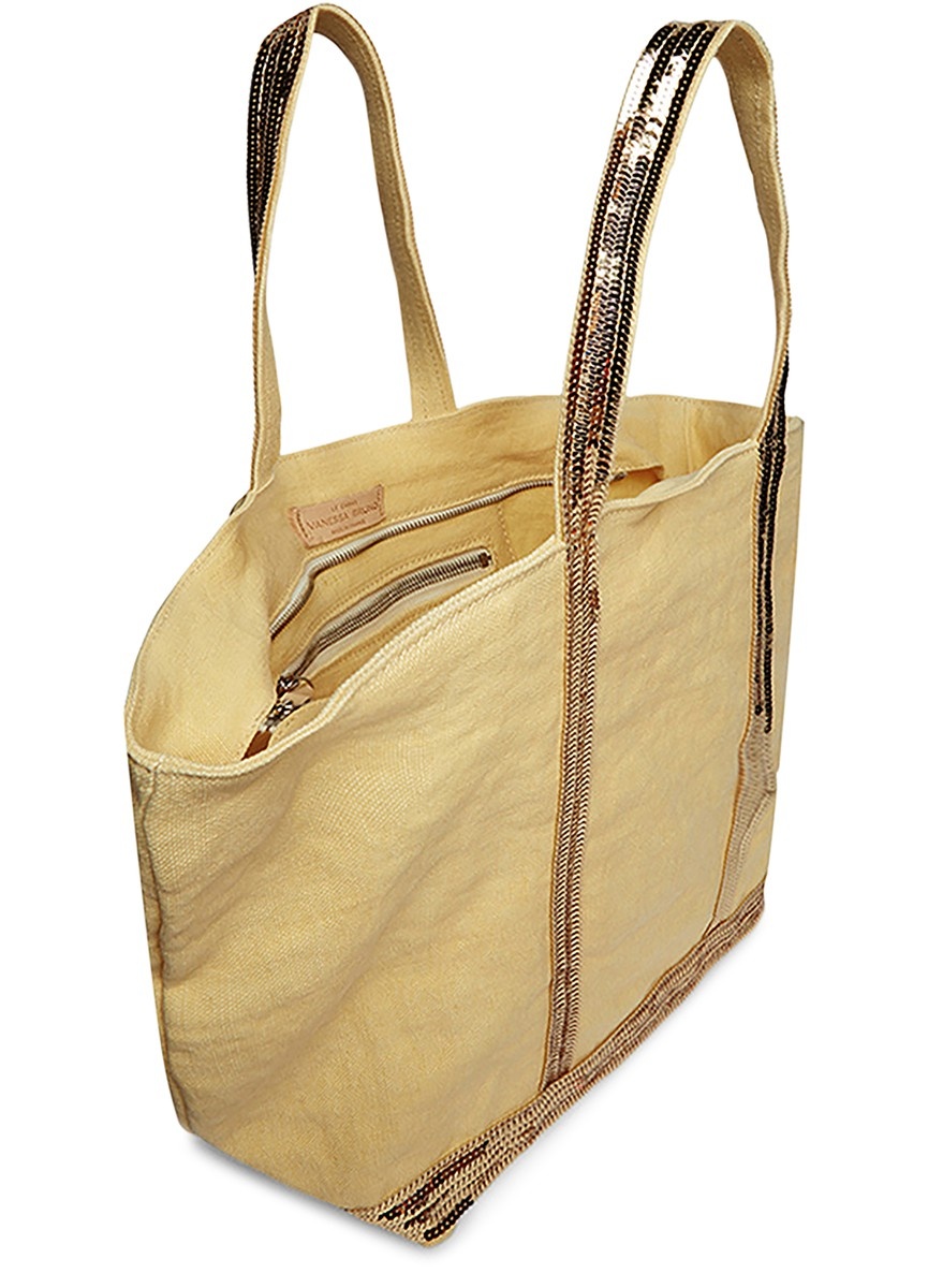 Linen L cabas tote - 4