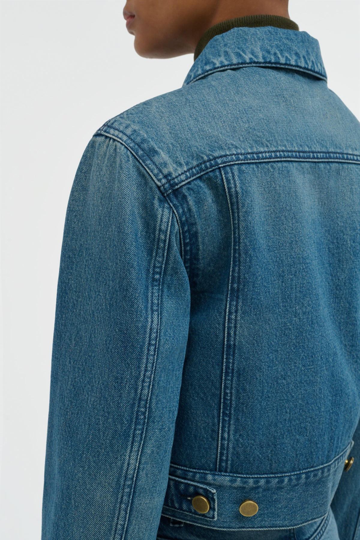 Bronte Jacket in Uruguayan Blue Recycled Cotton Denim - 7