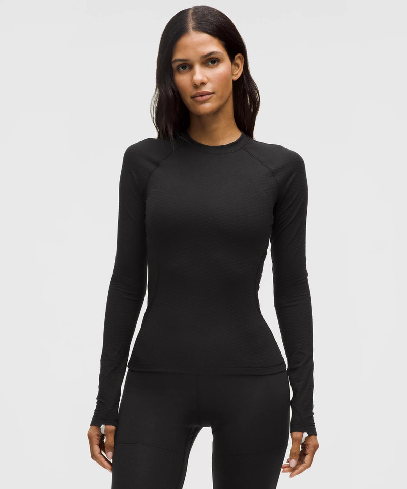 Diamond-Texture Wool-Blend Crewneck Base Layer 1