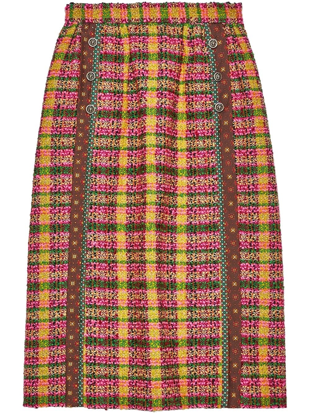 check print tweed skirt - 1